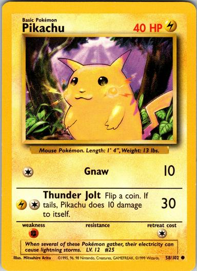 Pikachu #58 – Pokemon Base Set