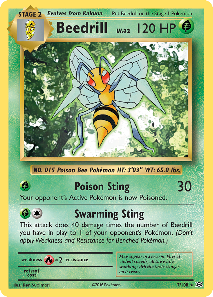 Beedrill [Reverse Holo] #7 – Pokemon Evolutions