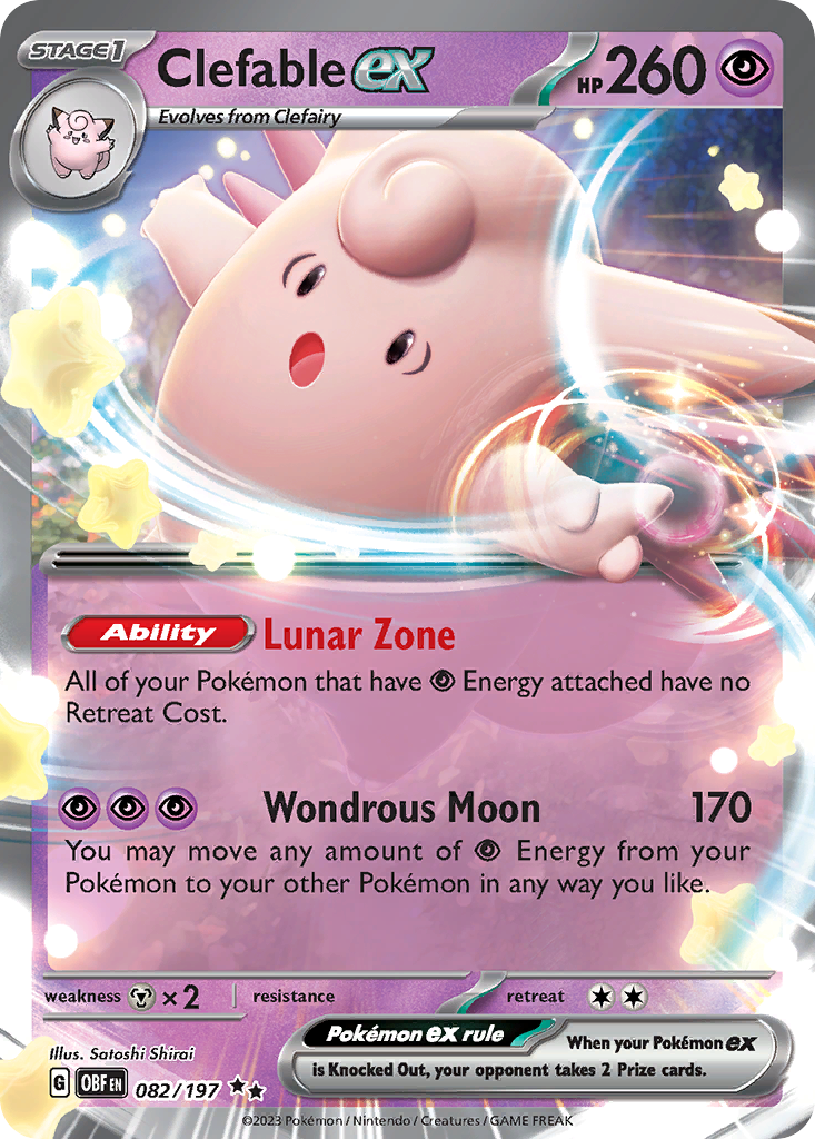 Clefable ex #82 – Pokemon Obsidian Flames
