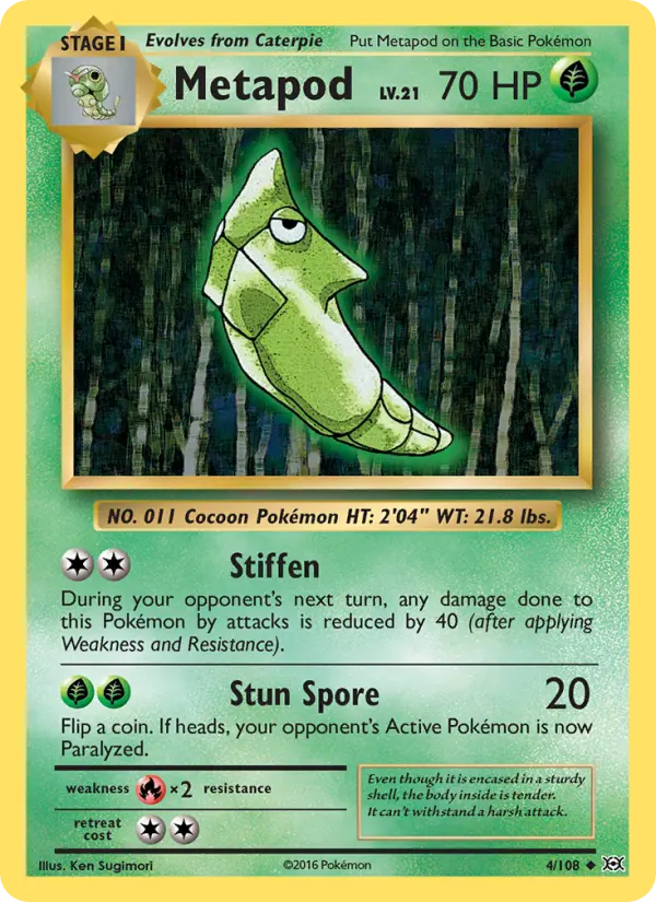Metapod [Reverse Holo] #4 – Pokemon Evolutions
