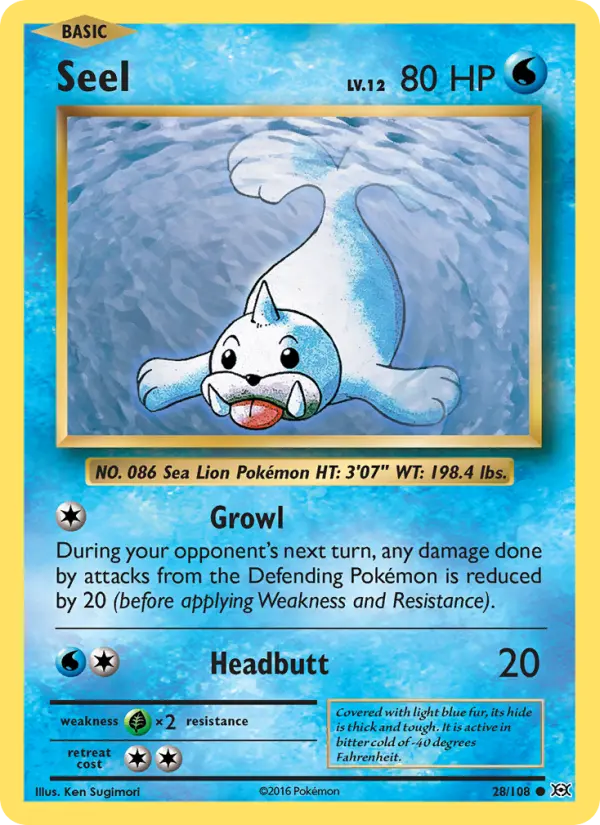 Seel [Reverse Holo] #28 – Pokemon Evolutions