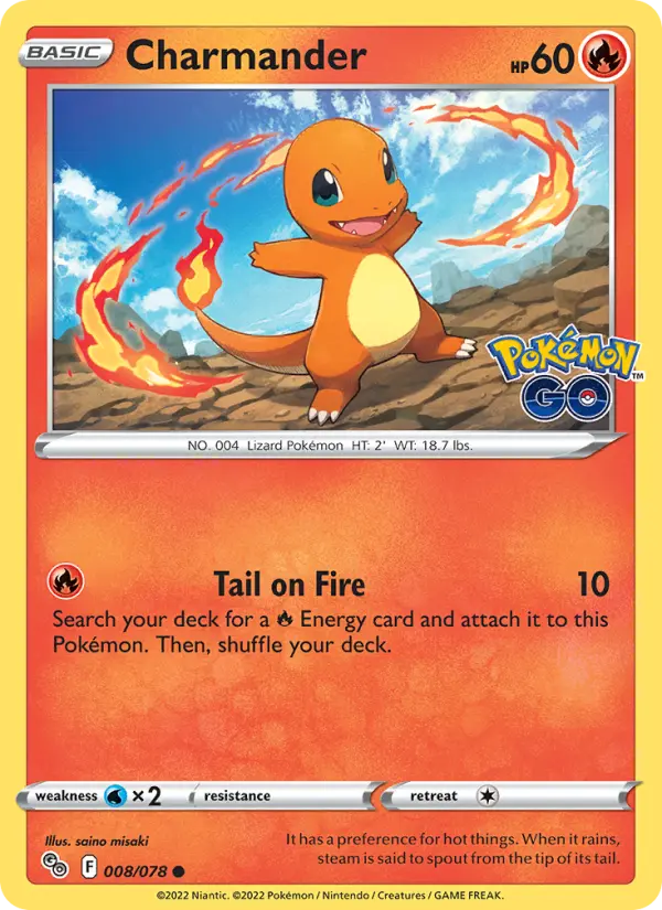 Charmander [Reverse Holo] #8 – Pokemon Go