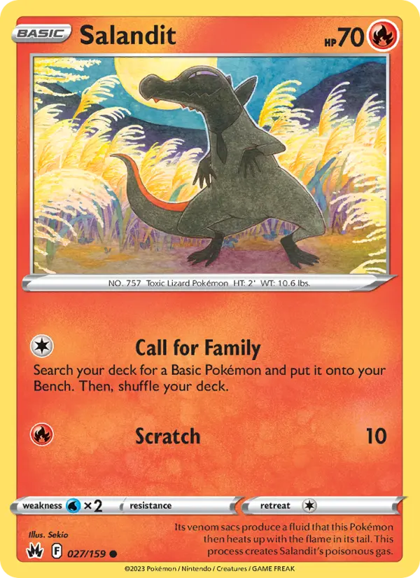 Salandit [Reverse Holo] #27 – Pokemon Crown Zenith