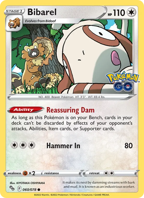 Bibarel [Reverse Holo] #60 – Pokemon Go