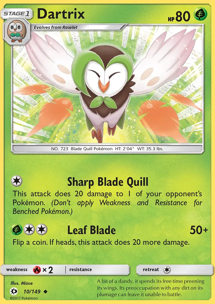 Dartrix [Reverse Holo] #10 – Pokemon Sun & Moon