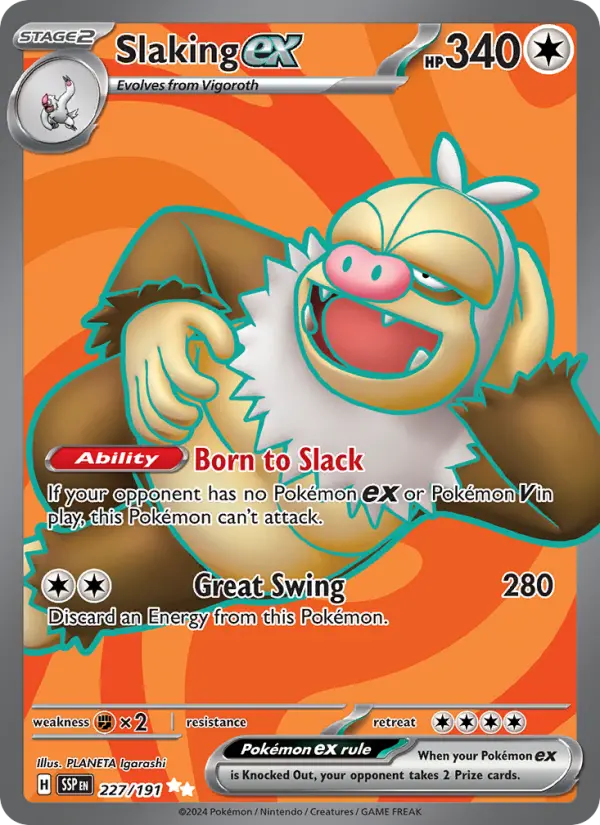 Slaking ex #227 – Pokemon Surging Sparks