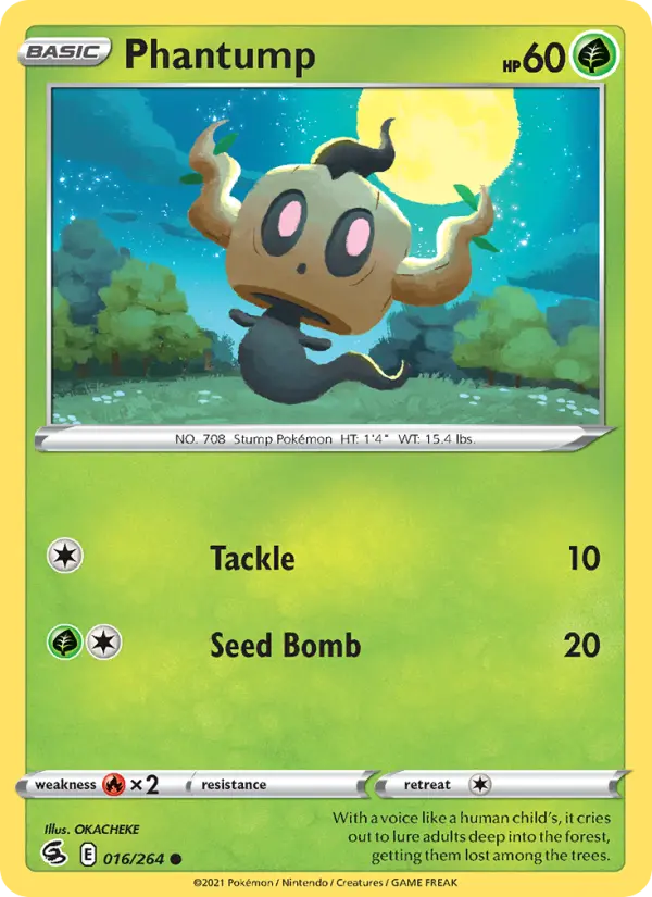 Phantump [Reverse Holo] #16 – Pokemon Fusion Strike