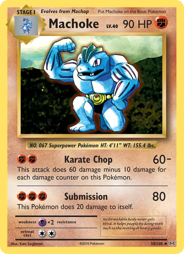 Machoke [Reverse Holo] #58 – Pokemon Evolutions