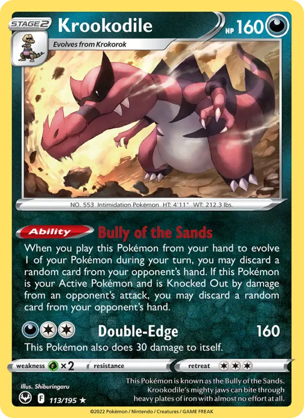 Krookodile #113 – Pokemon Silver Tempest